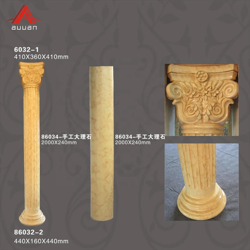 86032 PU Roman Marble Pillars Decorative House Marble Column Price for Direct Sale
