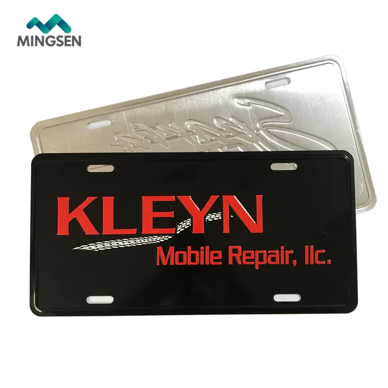 custom advertising aluminum decorative embossed car license plate