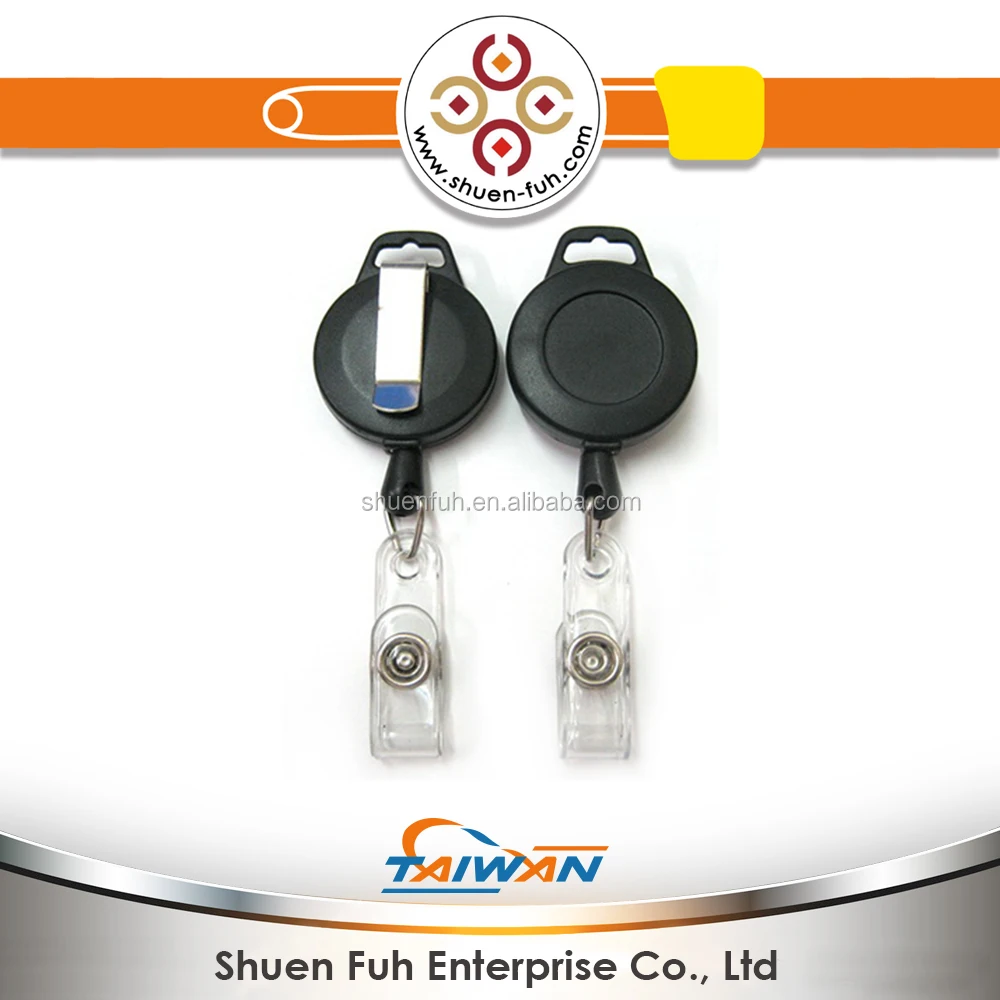 RPL-01 Wholesale small nylon cord retractable pull key holder badge reel in lanyard