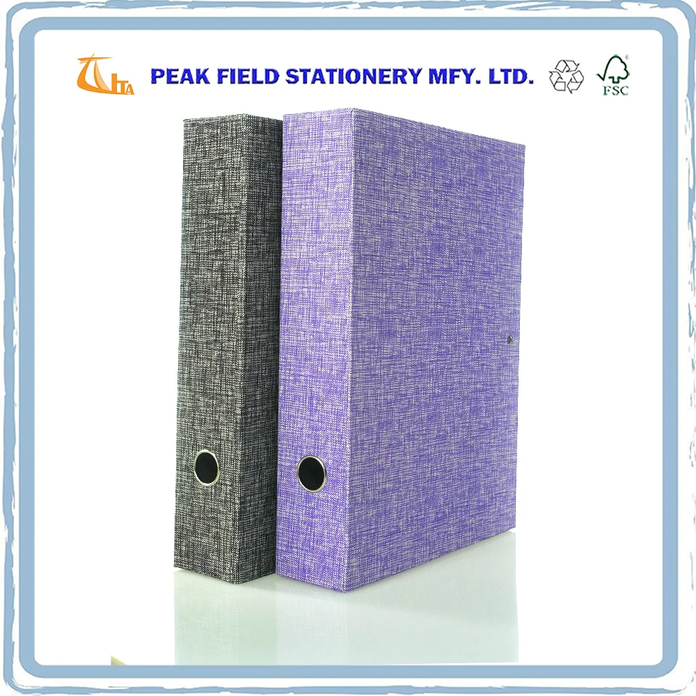Office Stationery Purple Fabric Ring Binder Document Box File
