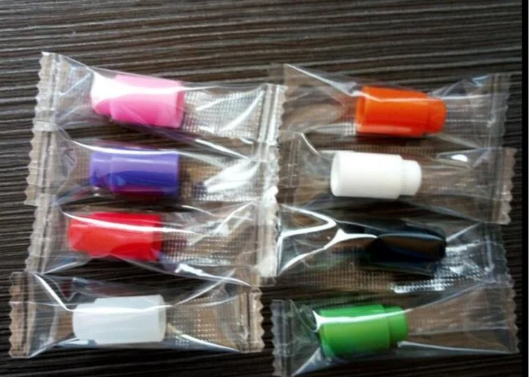 Colorful individually wrapped disposable 510 drip tip silicone mouthpiece test tip
