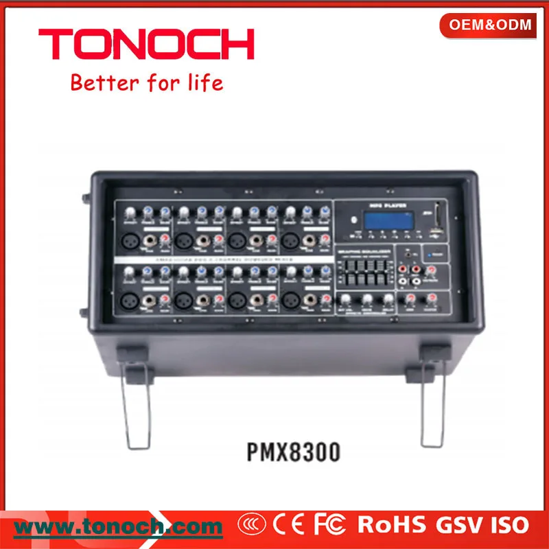 8 channel sound mixer audio with mp3 player/USB/SD