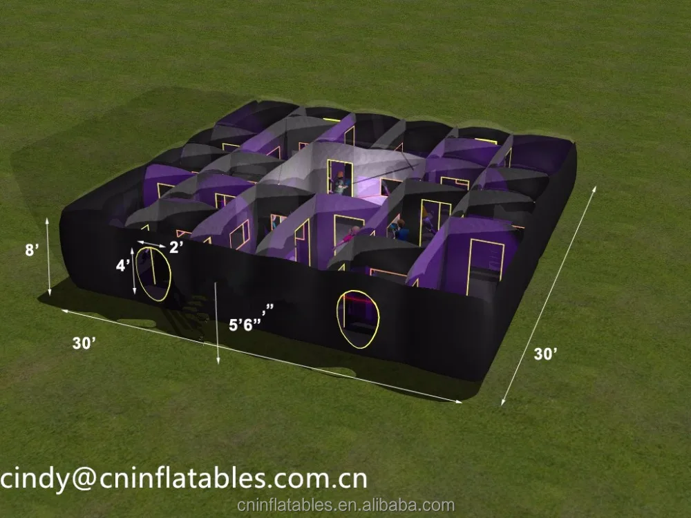 Commercial Inflatable Laser Tag Arena Obstacle Course Game Bounce Maze