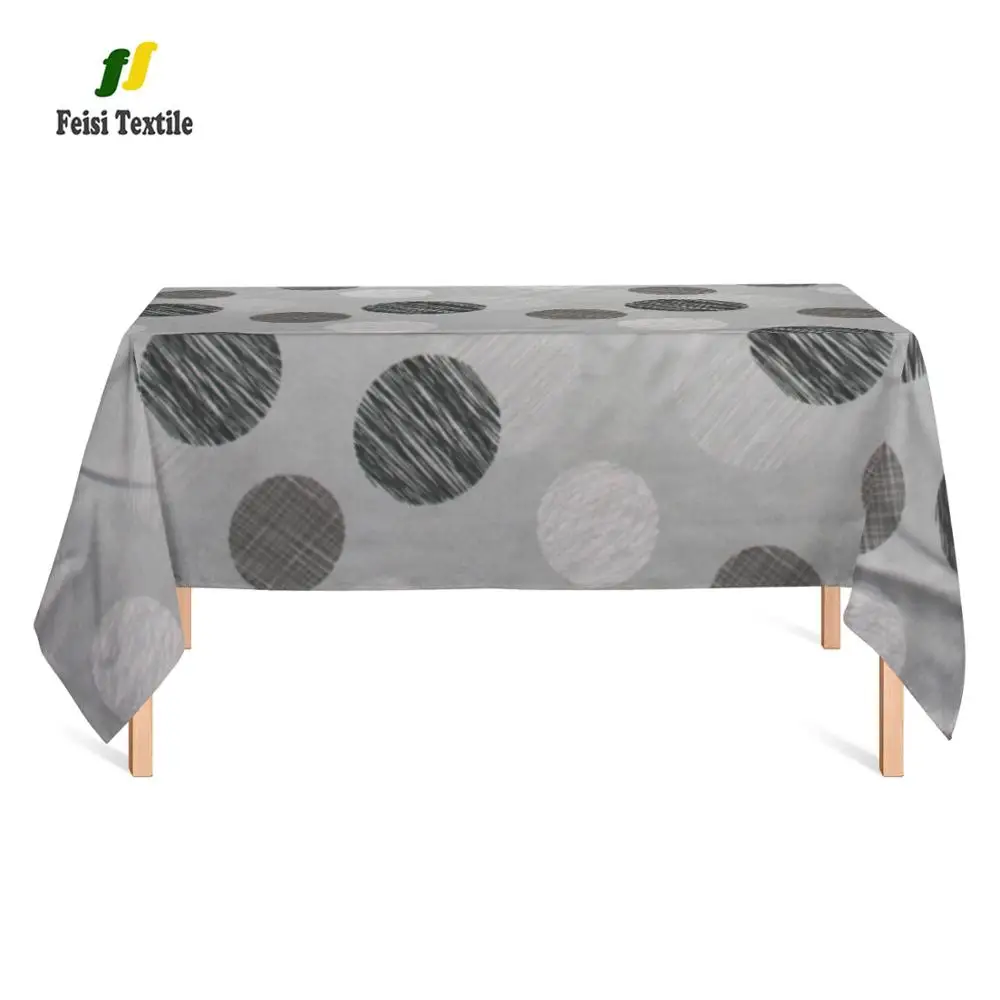 Circle pattern geometric design waterproof hem tovaglia table cloth for Italy market