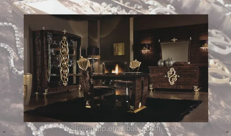 Luxury classic wood carving bed antique bedroom furniture set and high back designer bed