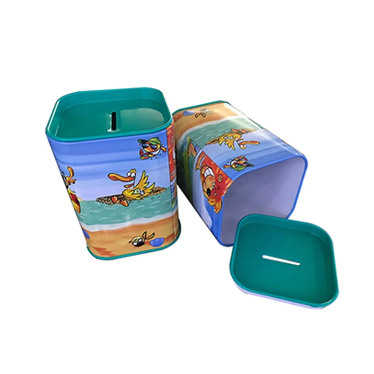 Wholesale Metal Round Save Money Coin Bank Tin Can Children Custom Piggy Bank