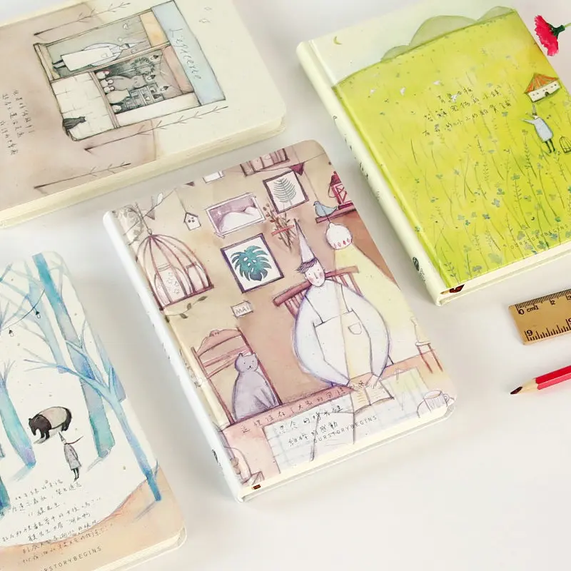 Wholesale factory outlet paper stationery tree leaves white hardcover A5 paper notebook