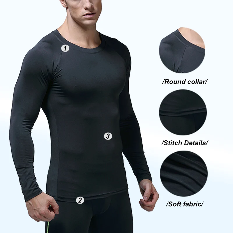 Custom Cheap Clothes Long Sleeve T Shirt Men Compression Running Fitness T-shirt Gym Clothes Wholesale Sportswear Sweatsuit Mens