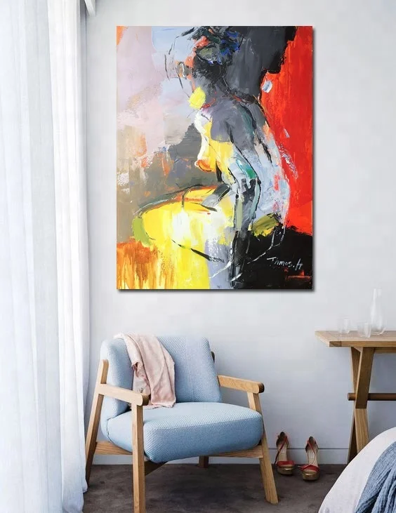 
Hot selling abstract modern art nude body canvas painting 