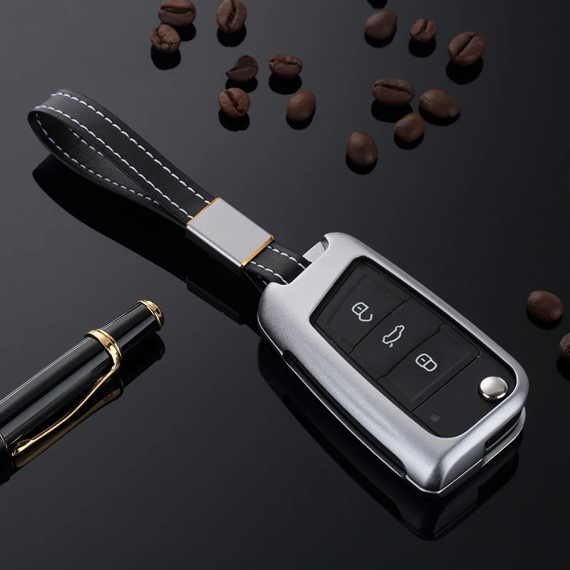 Black Metal Alloy Case Cover Key Fob for Octavia A7 Golf 7/GTI 7/Golf R R20/MK7 MKVII with 7 colours