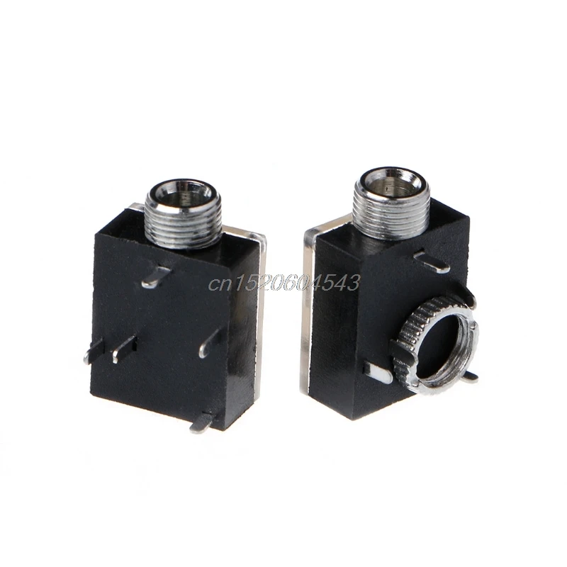 
5 Pcs 5 Pin 3.5mm PCB Panel Mount Audio Jack Socket Connector For Headphone w/Nut 