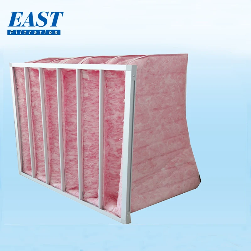 Best quality G4 G5 F6 F7 F8 customized size fiber glass paper air filter material pocket filter bag for car