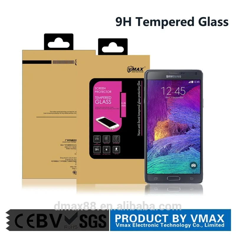 0.33mm 9h твердость открытый золото закаленное стекло анти голубым светом экран протектор для примечание 4