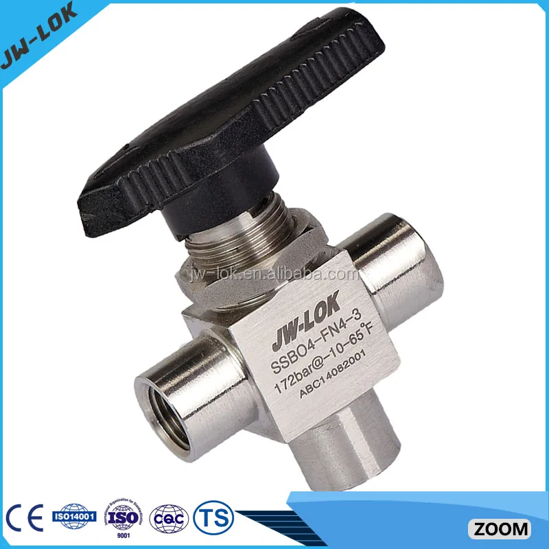 Dn50 stainless steel three way ball valve