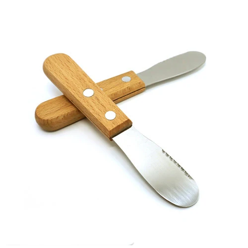 8903 Wood handle Mini Stainless Steel Butter Spreader for Children