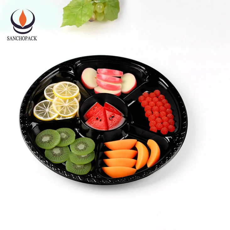 
Cheap disposable plastic divided fruit blister food container packaging tray 