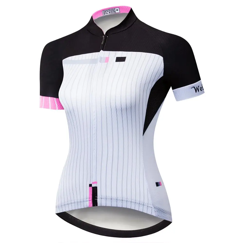 Wholesale Summer Team Road Bike Shirt Tops Short Sleeve Reflective Bicycle Clothing Racing Sports Wear Cycling Jersey Women