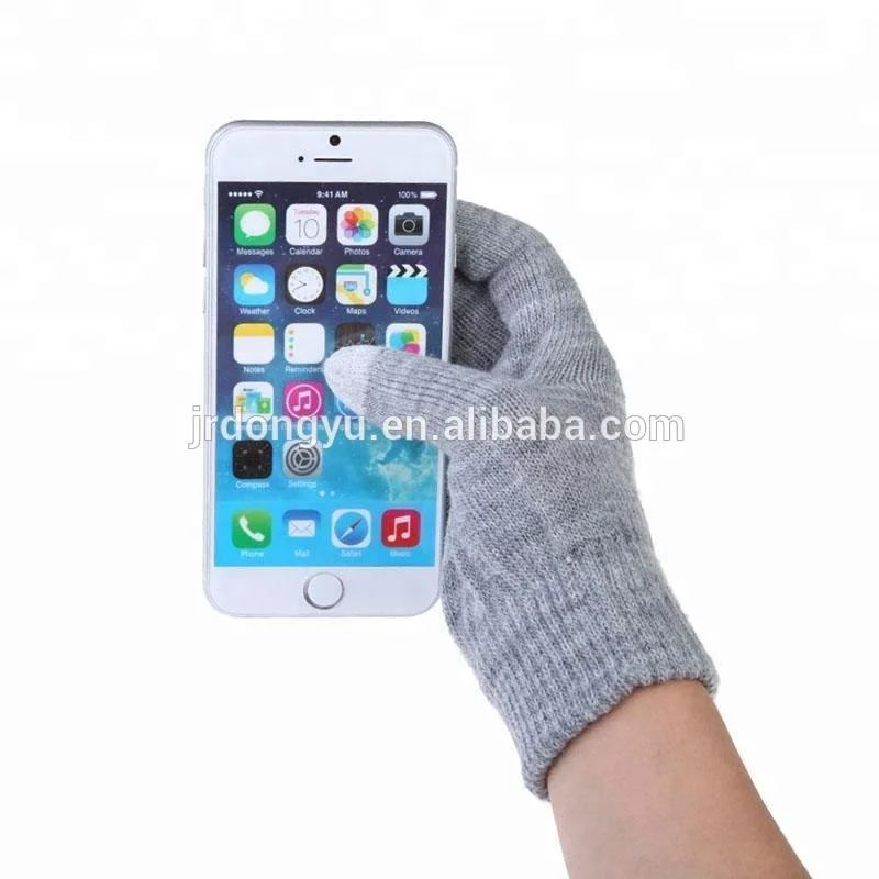 Acrylic Knit Touch Screen Glove Customize Adult Finger Touch Gloves for Winer Season