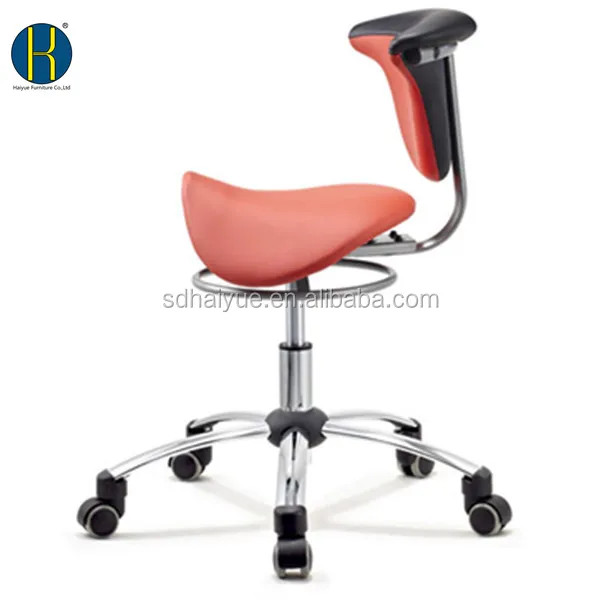 PU Leather Ergonomic Saddle  Seat Dental Assistant Chair Office Stool