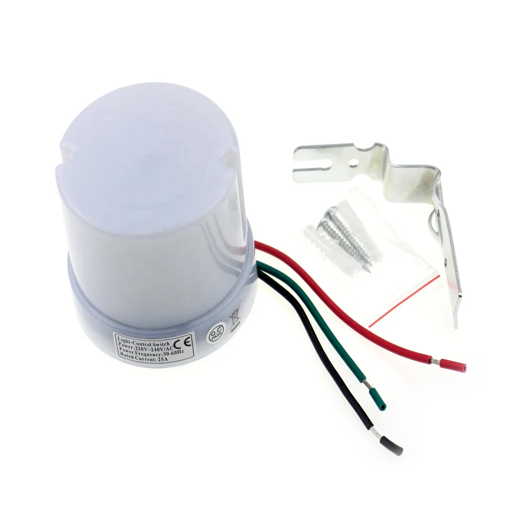 25A Dusk to Dawn Automatic Photocell Light Sensor Detector Switch Lights Lamp Controller AC220-240V