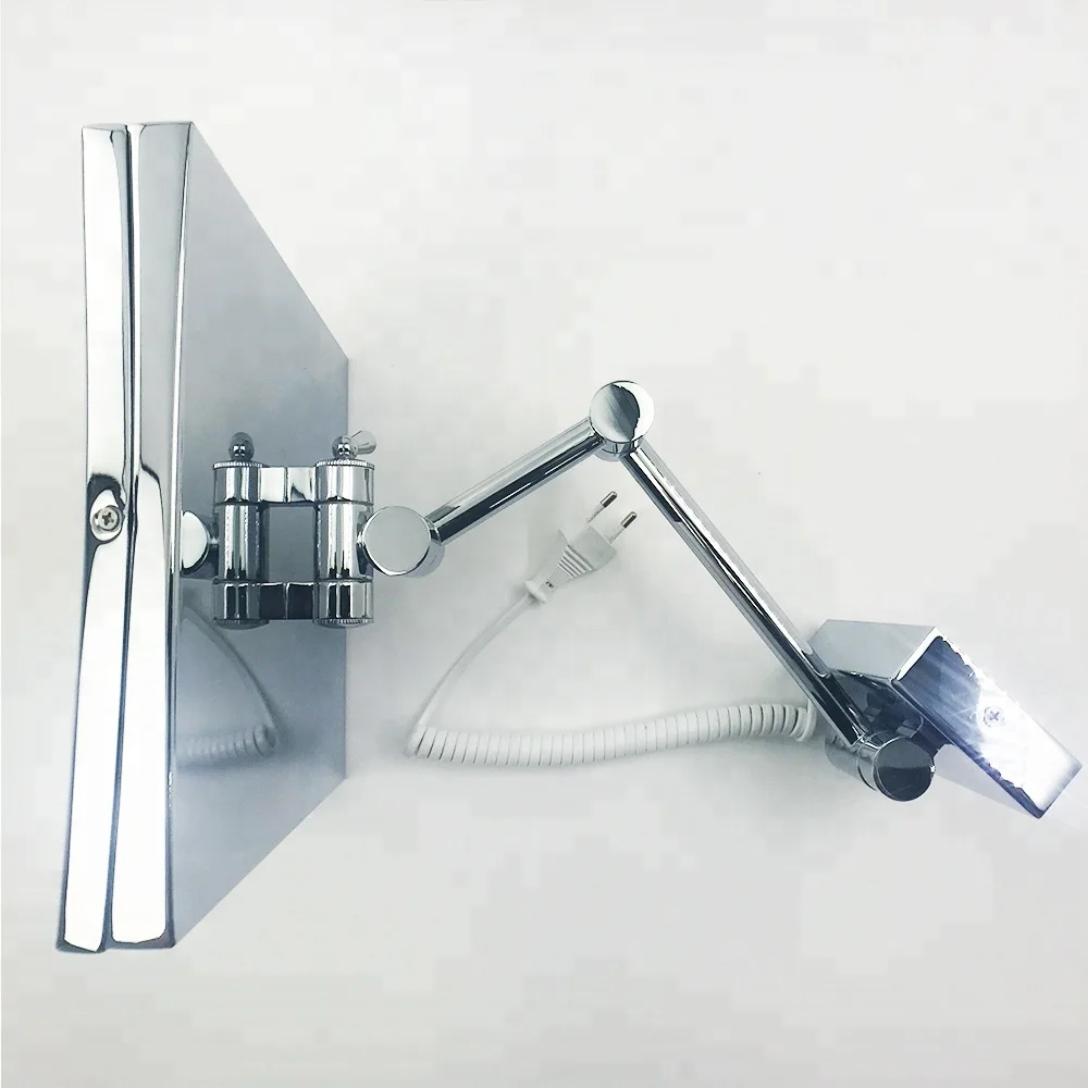 
Hotel bathroom wall mounted 2 face square UL led makeup mirror with 5X magnifying mirror 