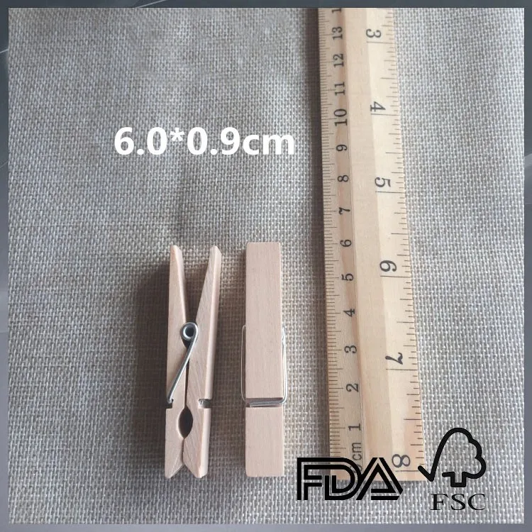 35mm natural wooden clip wooden clothes pin wooden peg engraved logo is welcome
