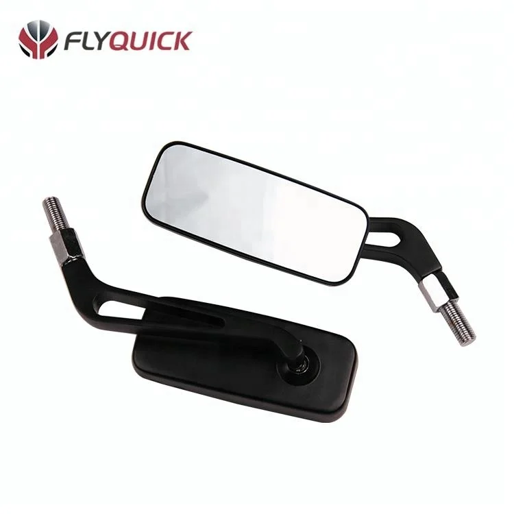 Высококачественное универсальное черное алюминиевое прямоугольное зеркало заднего вида для мотоцикла
