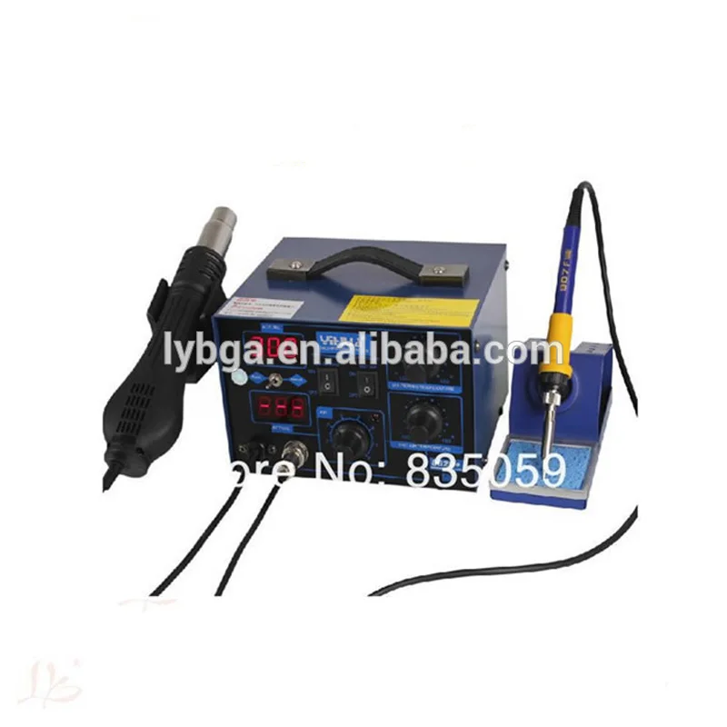 YIHUA YH-862D + Двойная цифровая паяльная станция горячего воздуха пистолет паяльник 2 в 1 с силиконовой резины провода