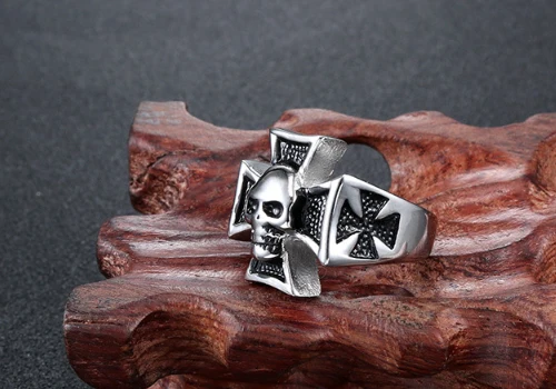 Новинка мужское кольцо из нержавеющей стали кельтский Байкер готический череп крест
