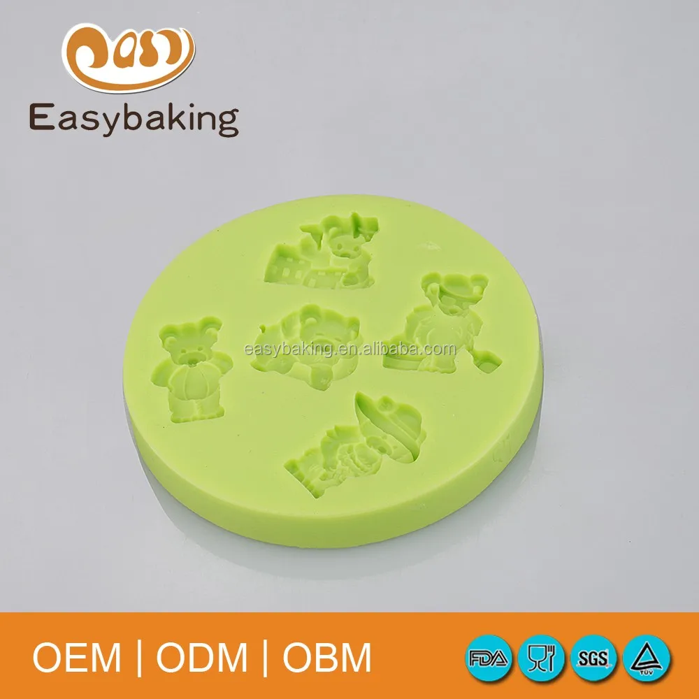 Jenny Bakery Teddy Bear Silicone Molds For Cake Decorations Clay Chocolate Candy Biscuits