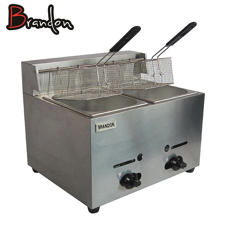 Tornado Potato 2 Tank Lpg Gas Fryer Commercial Deep Fryer Gas With Temperature Control