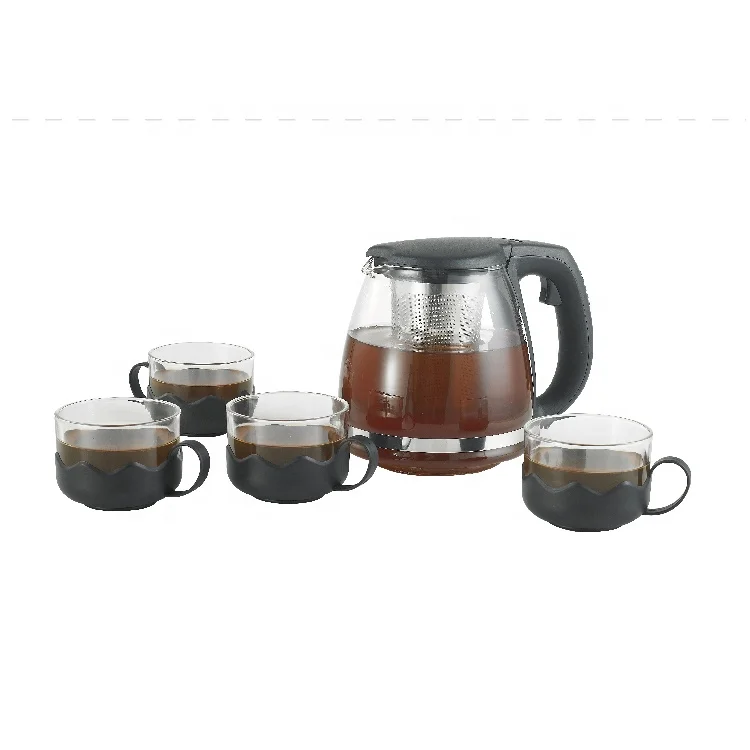 Promotion High Borosilicate Glass Coffee Tea Set With Tea And Coffee Cup