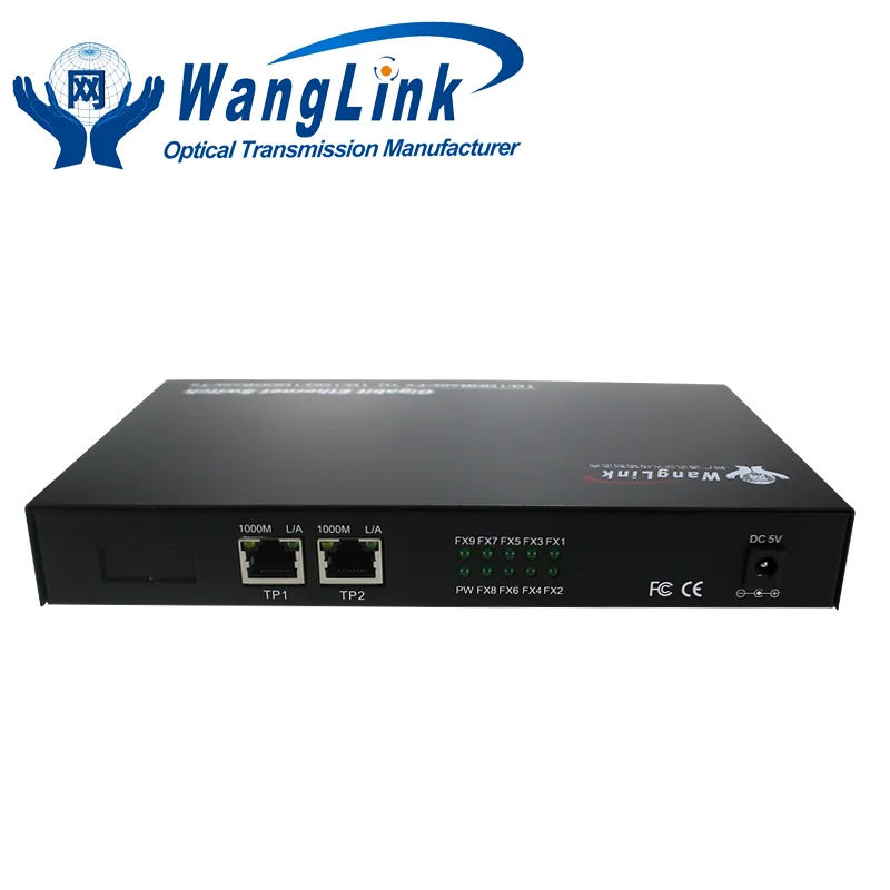 Монитор Ethernet 8 порт 10/100 Мбит/с sfp Rj45 сети волоконно-оптический коммутатор конвертер