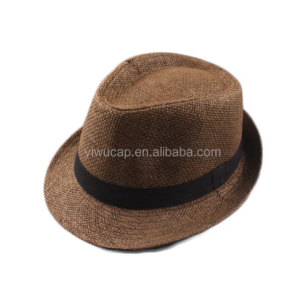 Белый соломы панама hat fedora короткими полями летом фетровая