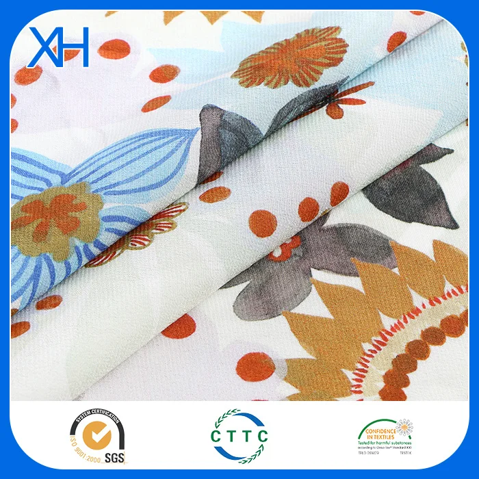 Шелковая пузырьковая ткань из креп-жоржета шелковая Жоржетта с принтом натуральная