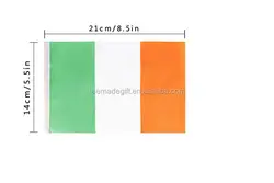 Custom Printing Ireland Hand Flag With Plastic Pole
