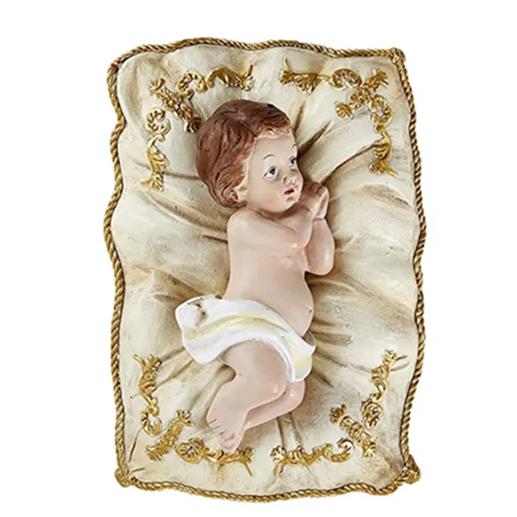 Infant Baby Jesus On White Pillow Resin Christmas Figurine