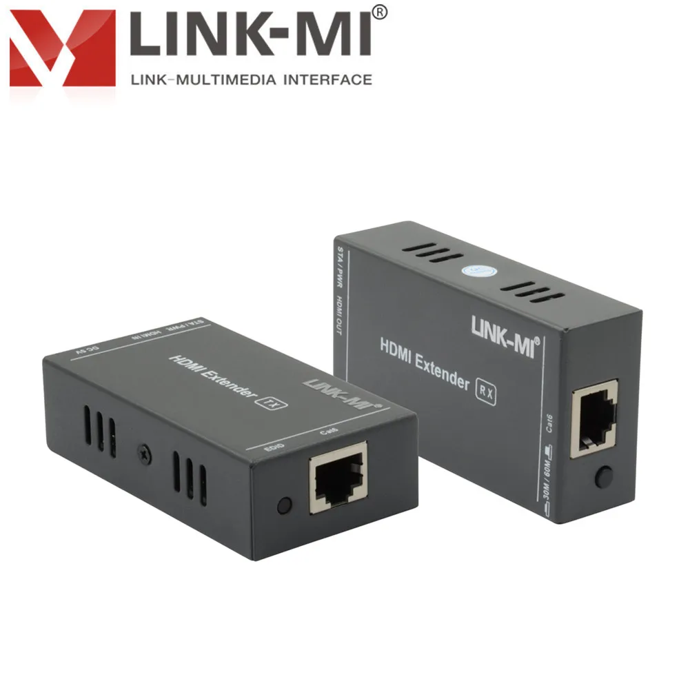 LINK-MI 60M HDMI Extender Full HD 1080P Support EDID 3D POE Video Audio Transmitter Receiver