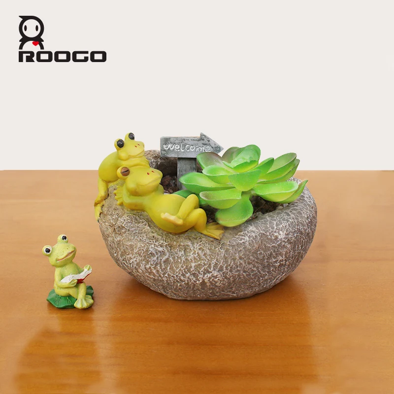 polyresin handmade Creative Ceramic Flowerpot Planter Bonsai Garden Pots Planters Jardin Bonsai Desk Succulent  Cute Animal