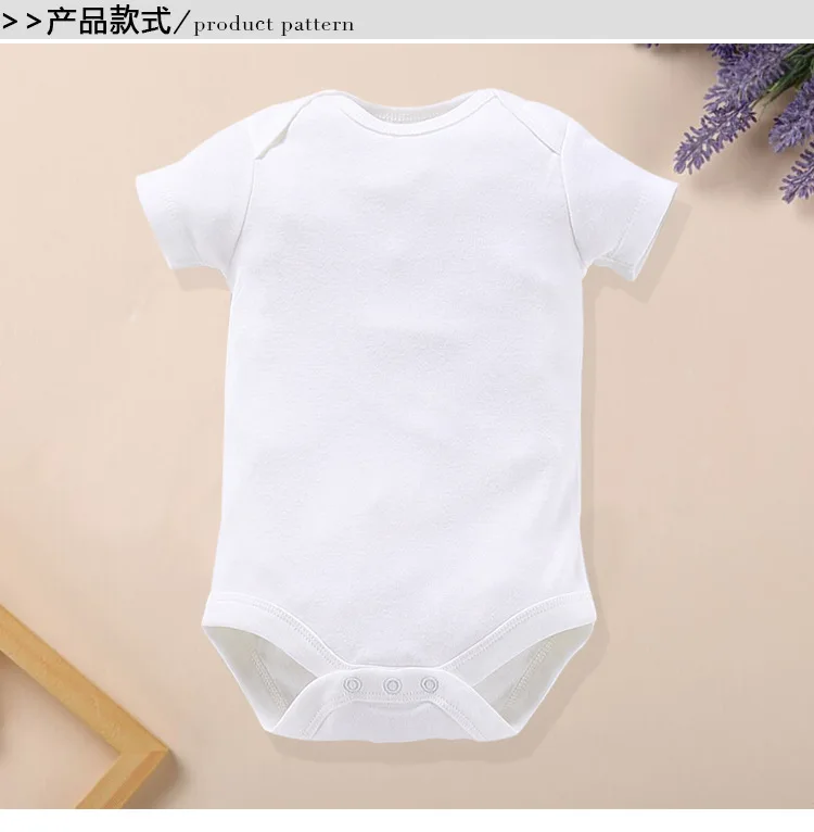 High Quality Infant And Toddler Clothing Short Sleeve Cheap Baby Bodysuit White Cotton Baby Clothes Wholesale