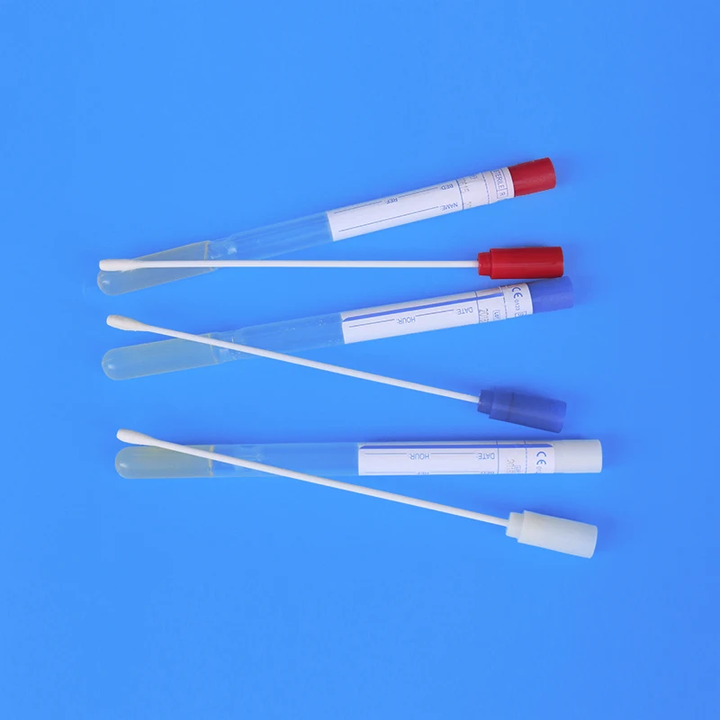 CE certified factory disposable plastic stick dacron swab with amies transport medium