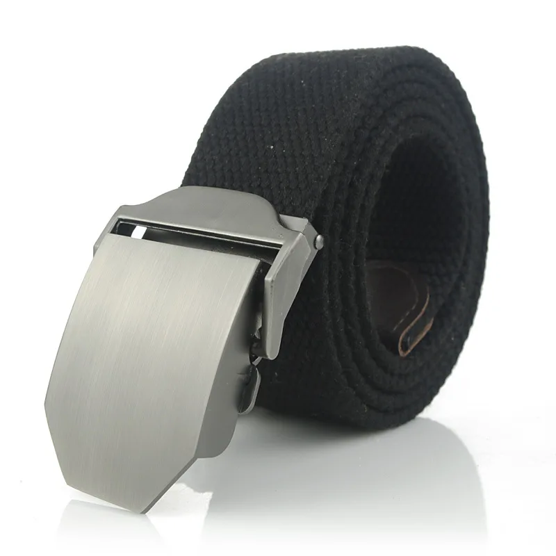 
2019 Metal Buckle Canvas Belt Men or Student Casual Nylon Tactical Belt 110-160cm Length Available 