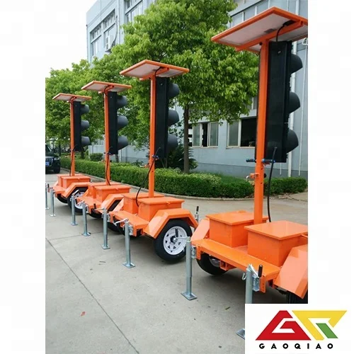 
Solar traffic light mounted on trailer work under wireless network 