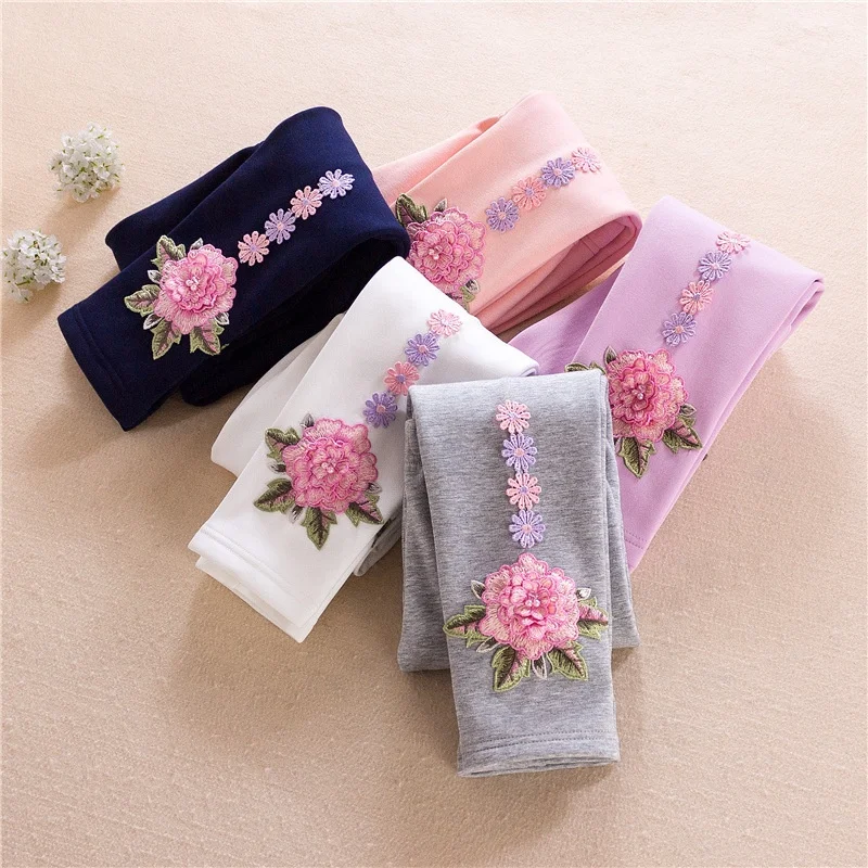 B10506A европейские леггинсы с цветочным принтом для маленьких девочек, хлопковые леггинсы