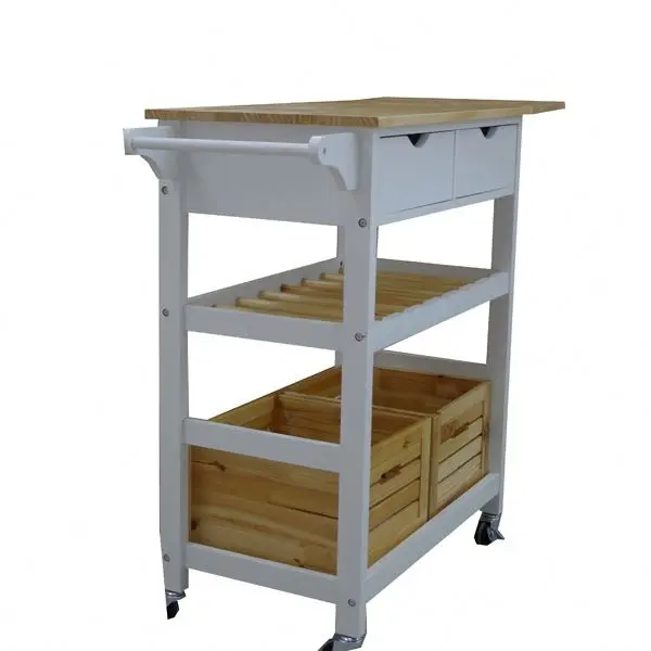 
Rasoo Drawers drawers Trolly Cartwood Kitchen Carts With Baskets 