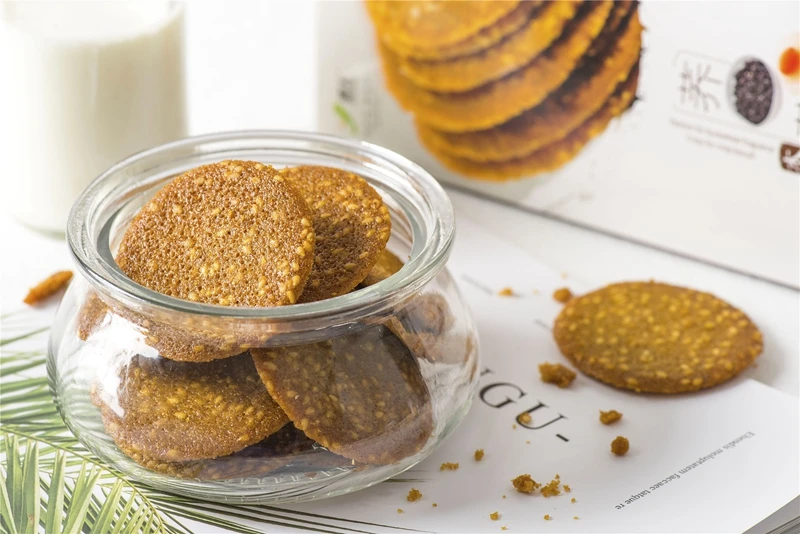 
150g Sichuan Huantai Healthy Food Xylitol Egg Sesame Wheat Buckwheat Crisp Biscuits Snacks Diabetic Food 