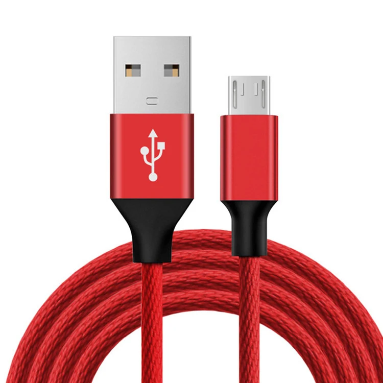 1M Nylon braided micro USB cable charger charging data sync cable for cell