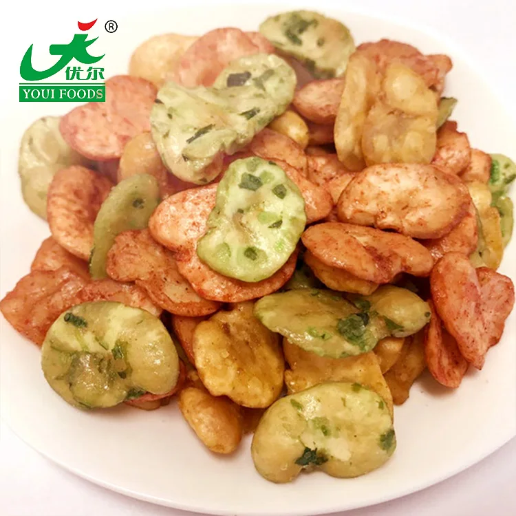 Seaweed high fiber coated broad bean chips retailer bag