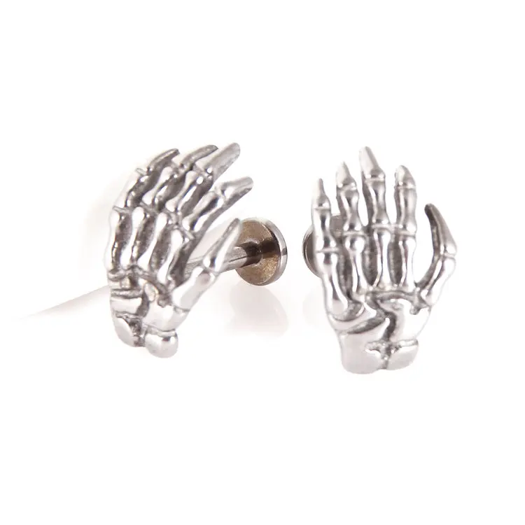 316L Surgical Stainless Steel Skull Lip Piercing Body Piercing Ring