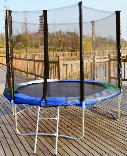 244cm 250cm outdoor gymnastic trampoline with high quality PE safety net